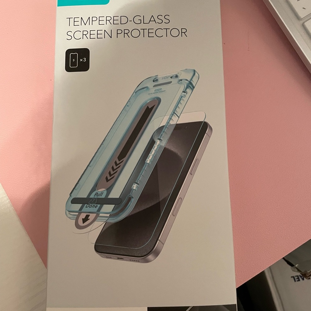 Tempered Glass Screen Protector for Cell Phones - Blue. iPhone 16 Pro Max